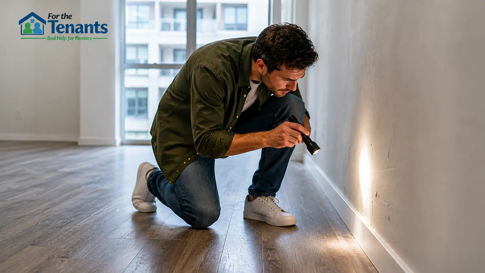 Tenant inspecting rental property before move in