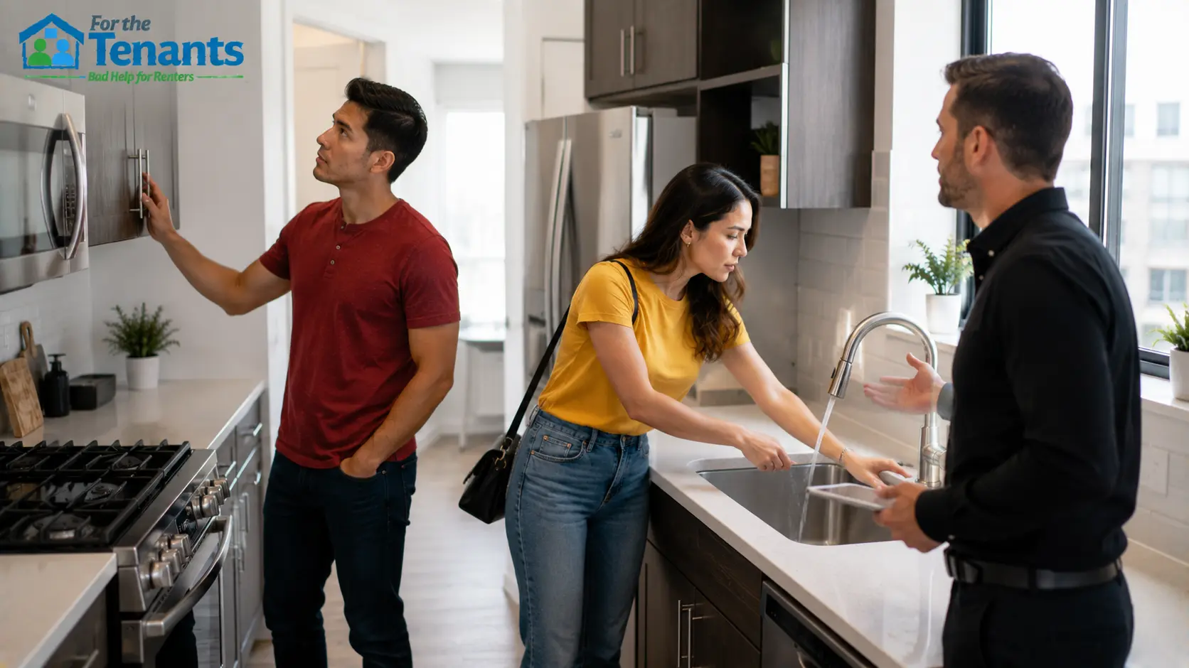 Renters inspecting a property before renting