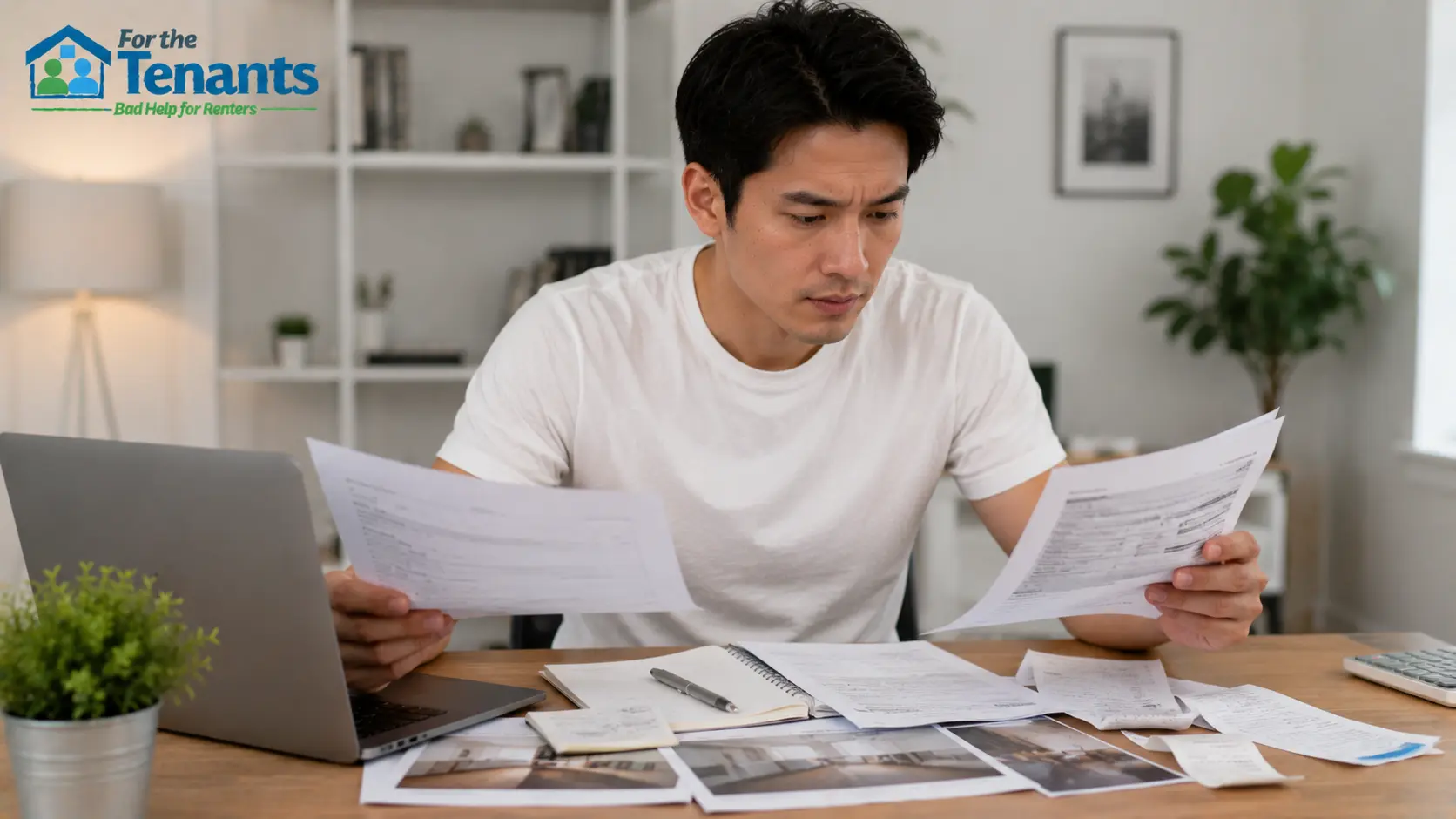 Tenant reviewing cleaning deductions and inspection evidence