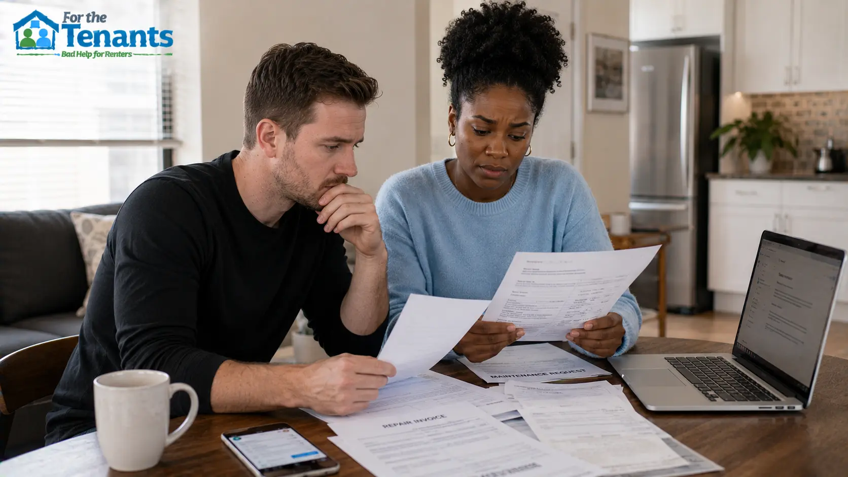 Tenants reviewing delayed repair records