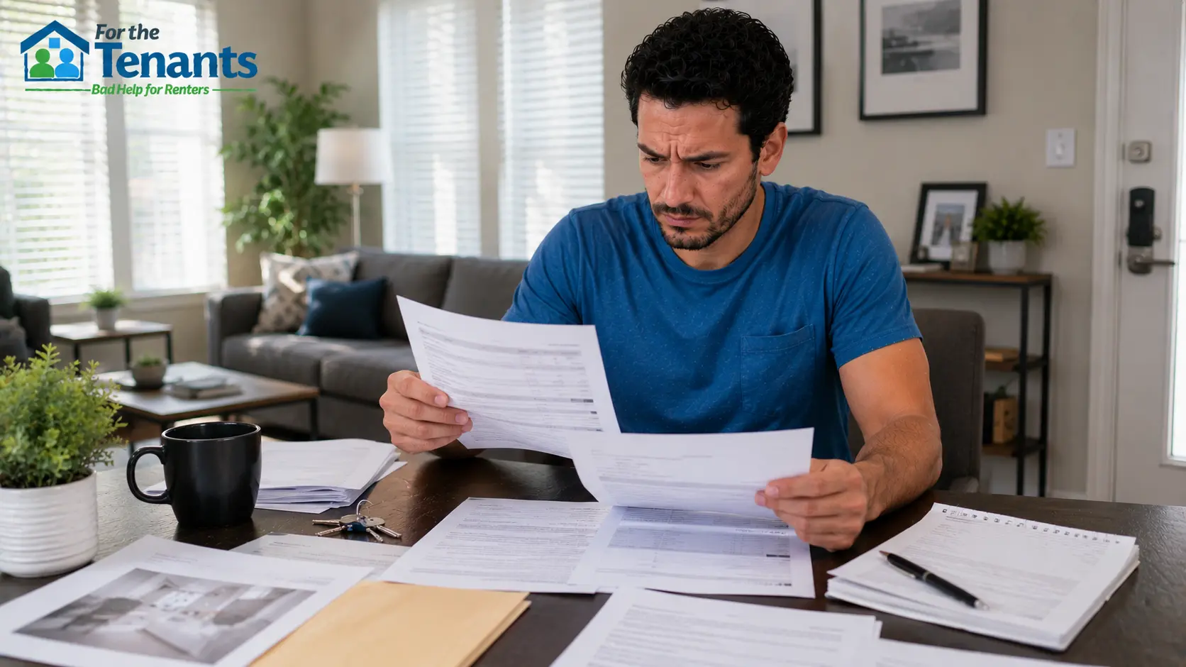 Tenant reviewing deposit deductions after moving out