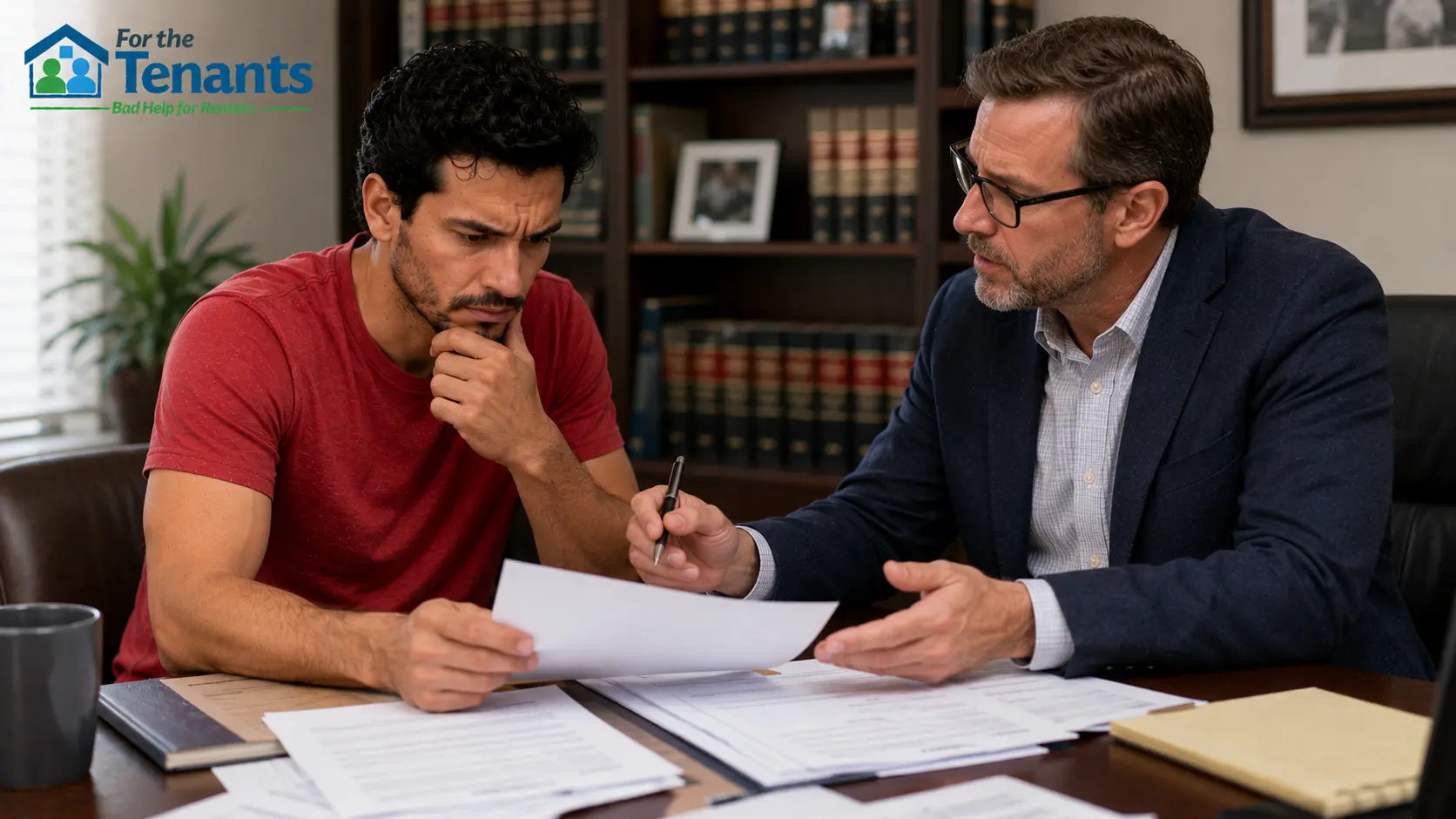 Tenant reviewing eviction court documents