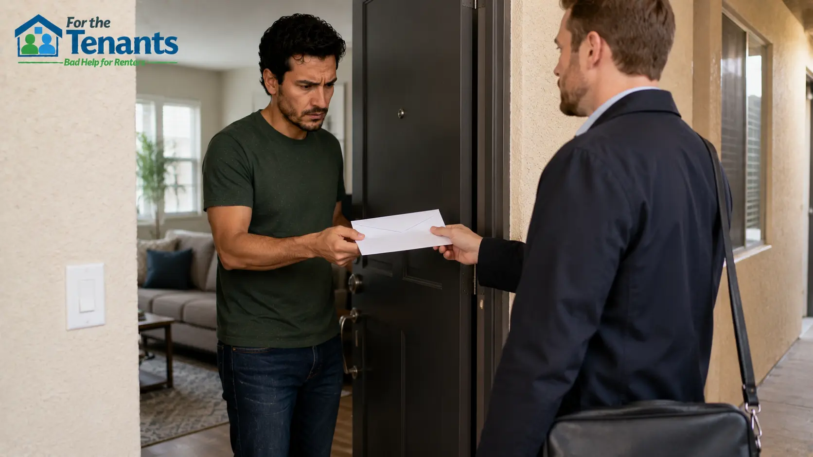 Tenant receiving an eviction notice from landlord