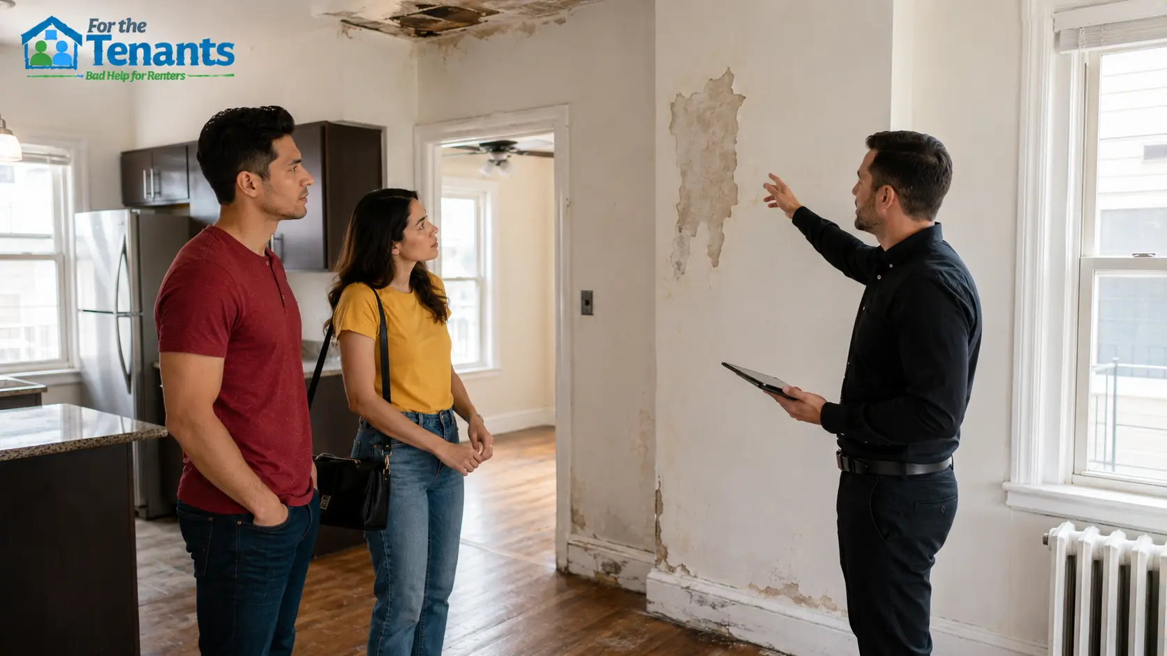 Renters spotting landlord warning signs during a property viewing