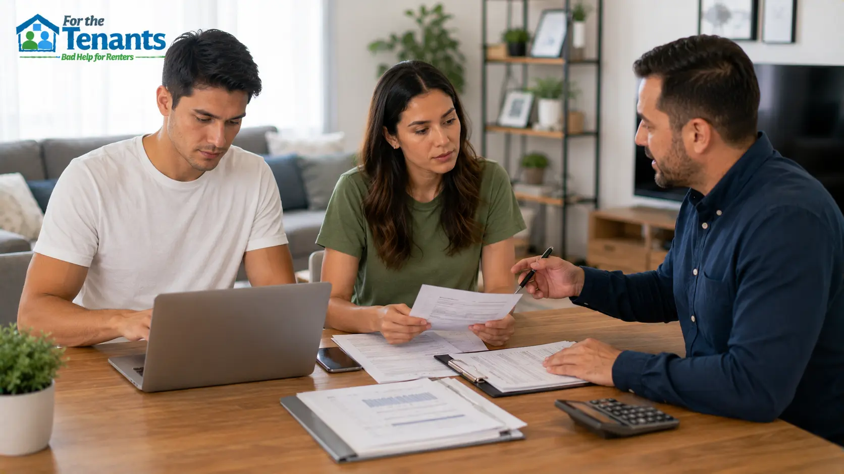 Renters discussing rent and hidden costs before renting