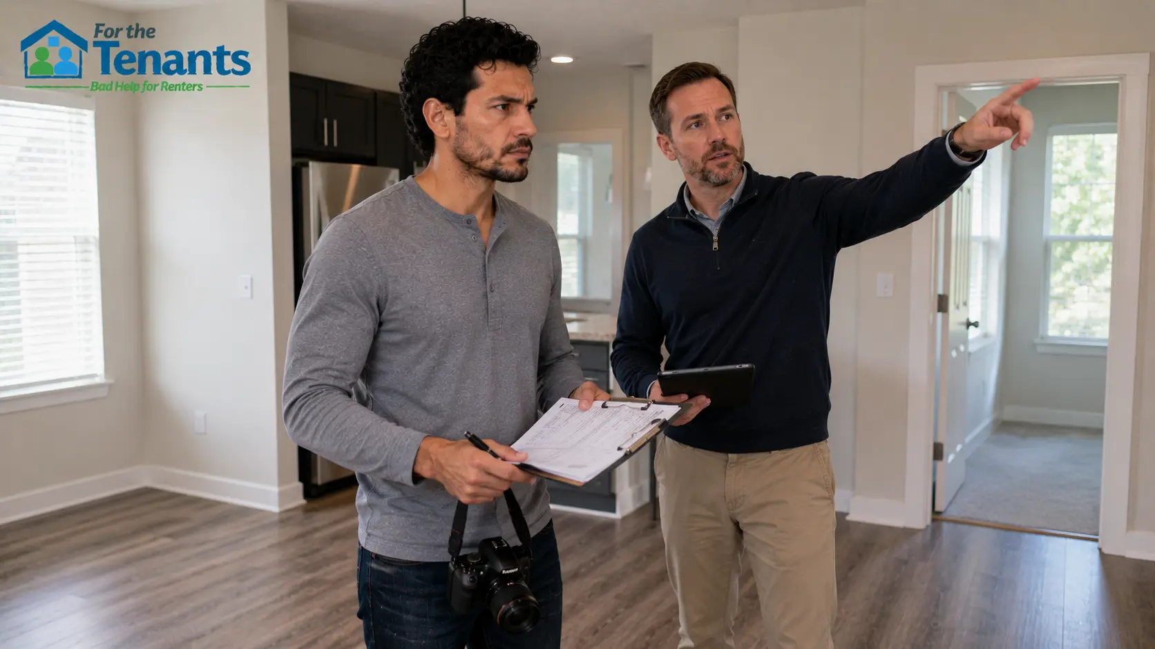 Tenant attending a move-out inspection with landlord