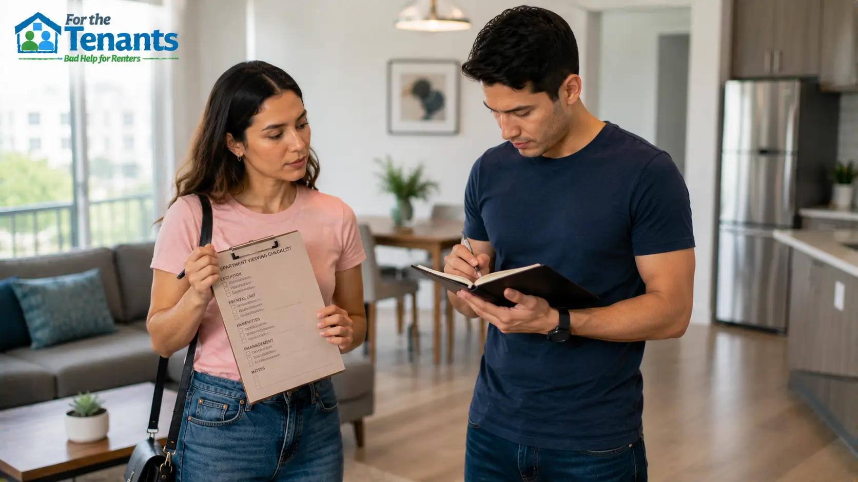 First-time renters reviewing rental questions checklist
