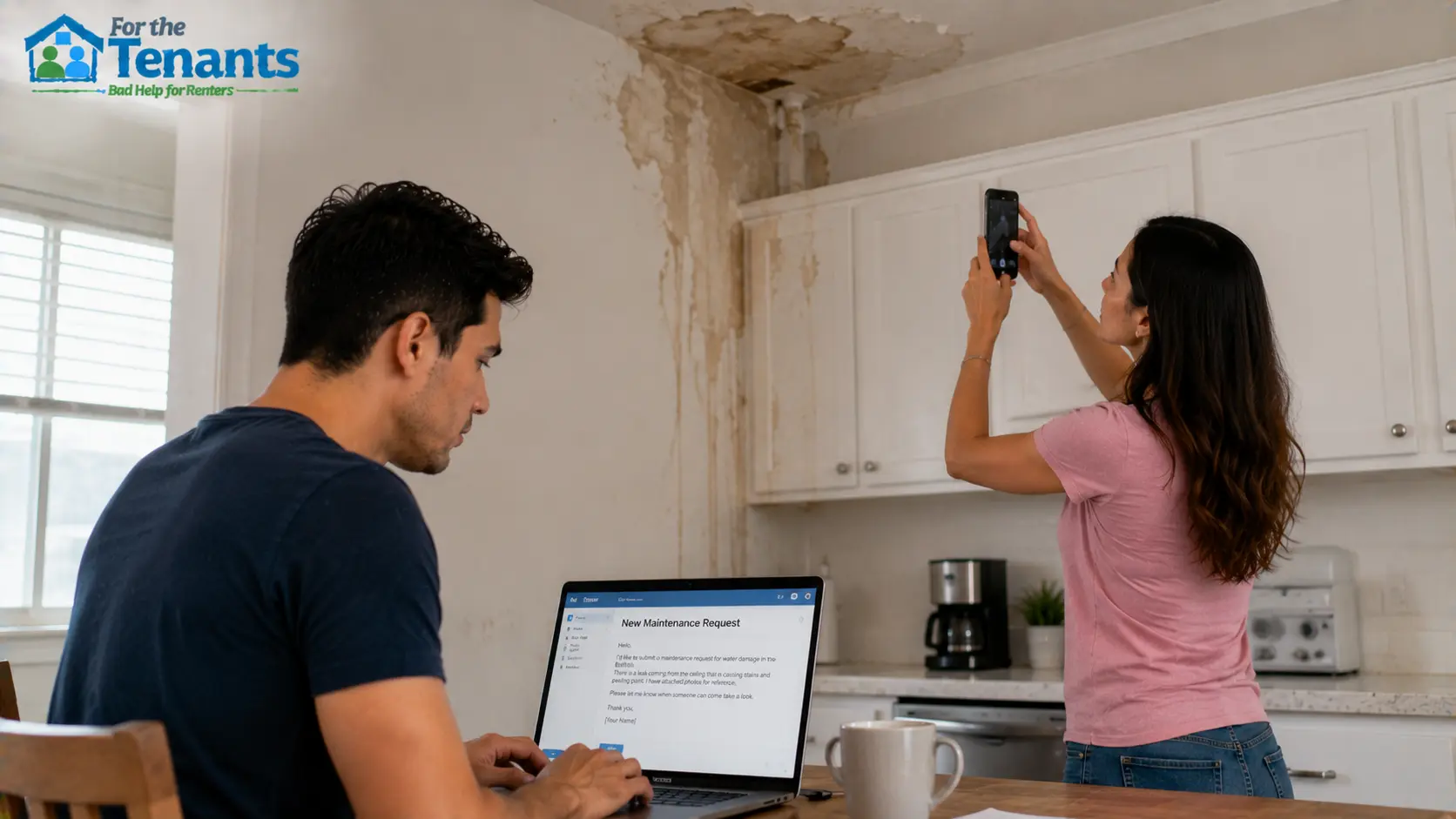 Tenant documenting maintenance issues for repair requests