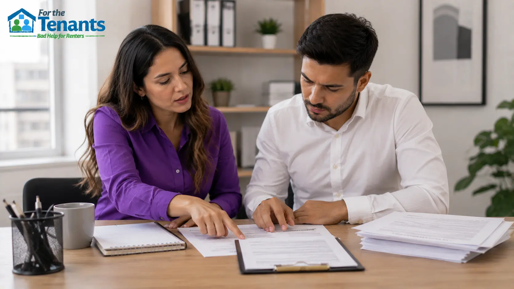 Tenants reviewing potential red flags in a tenancy agreement