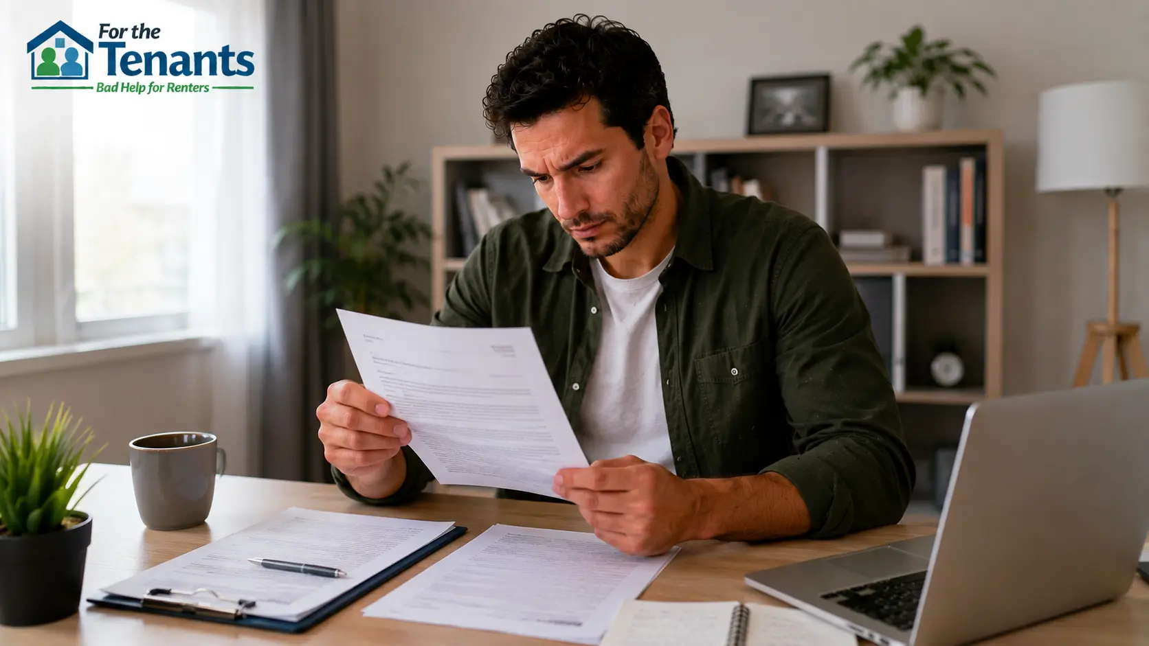 Tenant reviewing eviction notice and legal rights