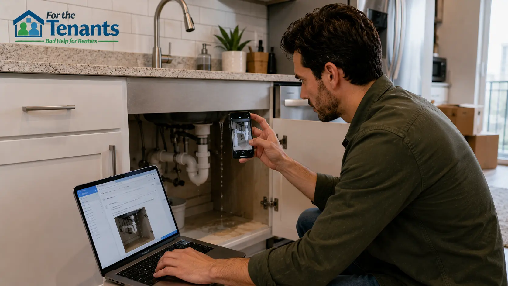 Tenant documenting repair requests for landlord