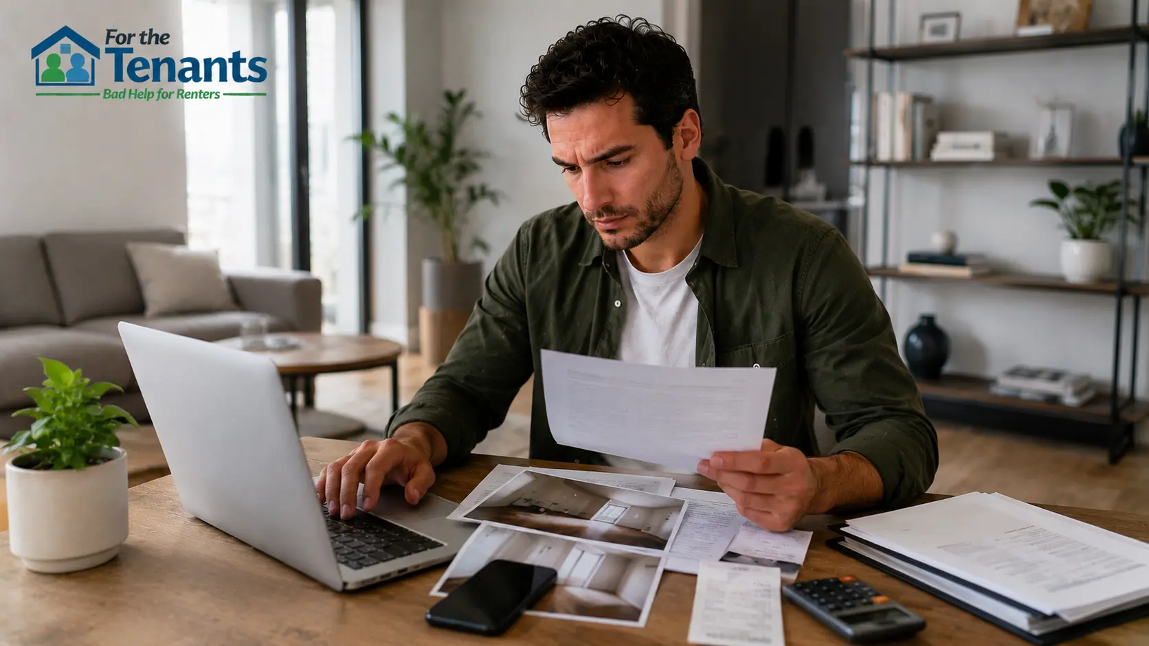 Tenant reviewing security deposit documents