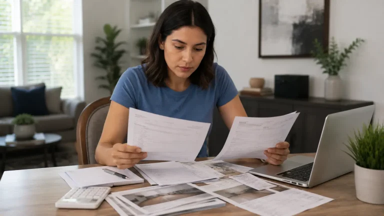 Tenant reviewing unfairly withheld deposit deductions